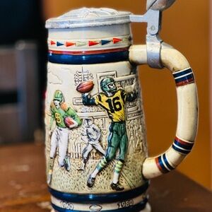 Avon Cream and Navy Handcrafted Mug